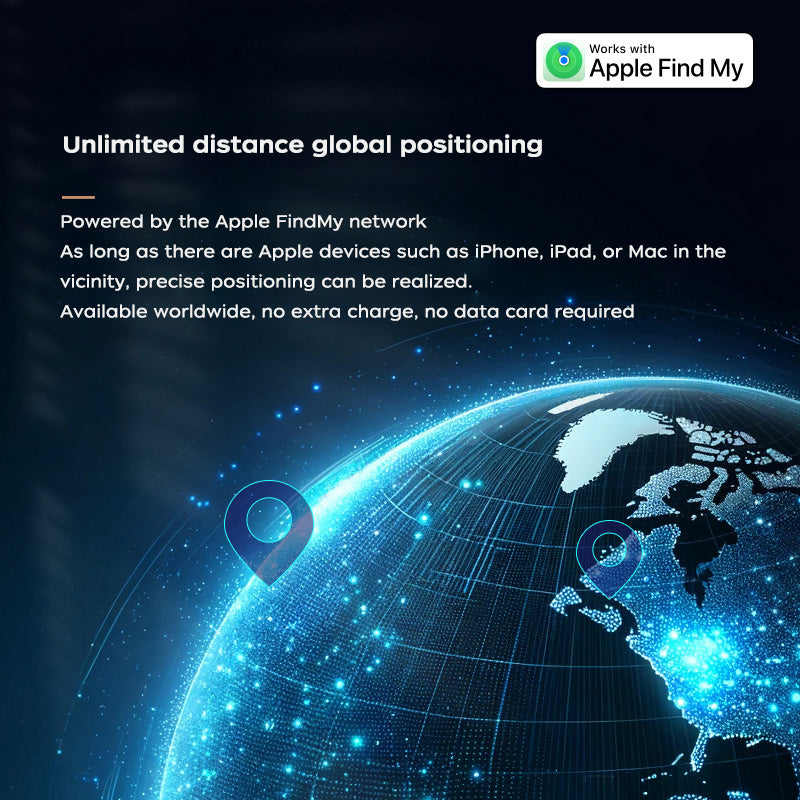 Black Smart AirTag Find My Tag Anti-Lost Tracker with Keychain P19