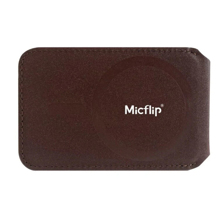 Micflip Apple MFi Certified Find My Device 2-in-1 Magnetic Gas Tag Wallet Open