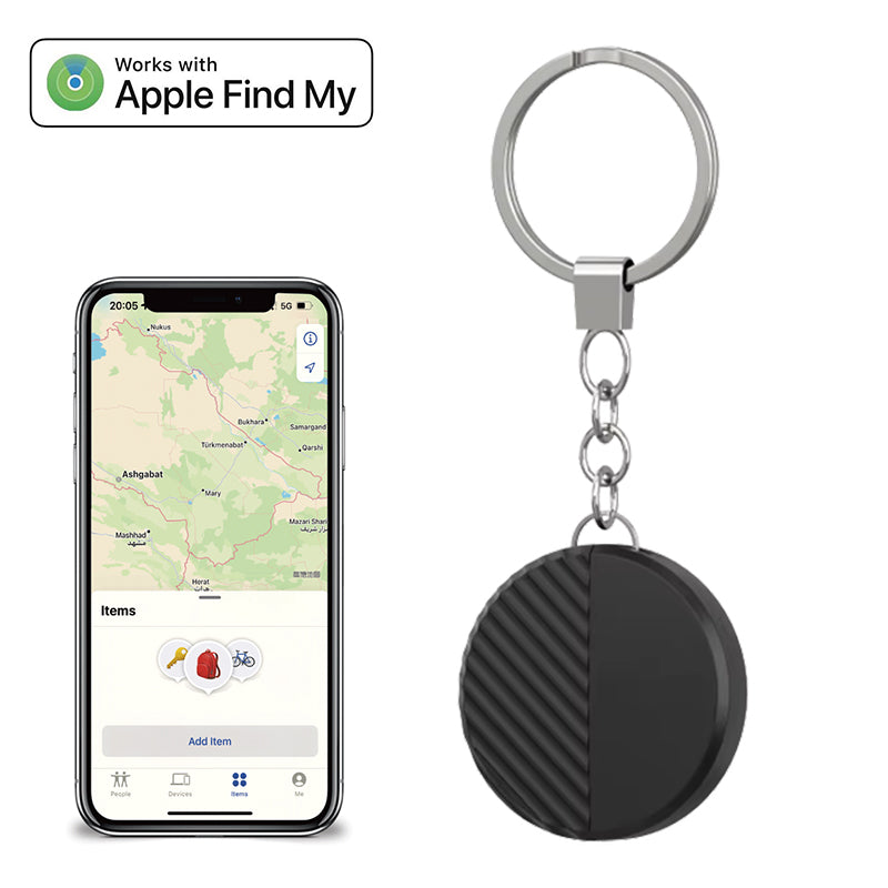 Black Smart AirTag Find My Tag Anti-Lost Tracker with Keychain P19
