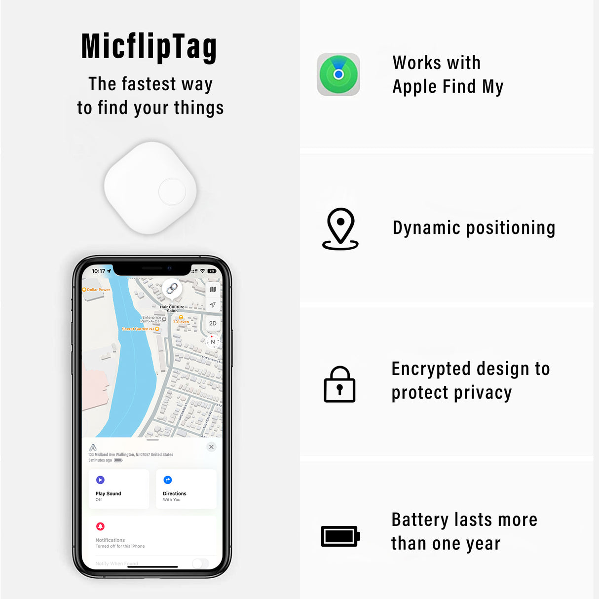 Apple MFi Certified Find My Tag Wallet Finder P03