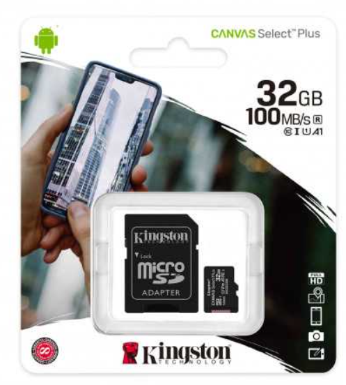 Kingston Canvas Select Plus Memory Card - Micro SDHC + SD Adapter (Original)