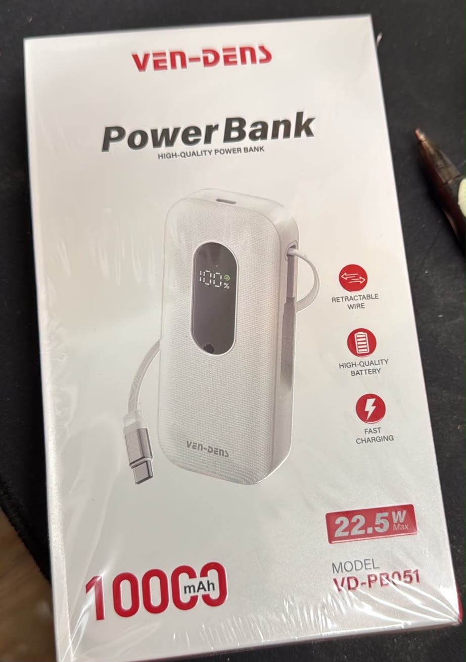 Ven-Dens power Bank 1000mha 22.5W VD-PB051