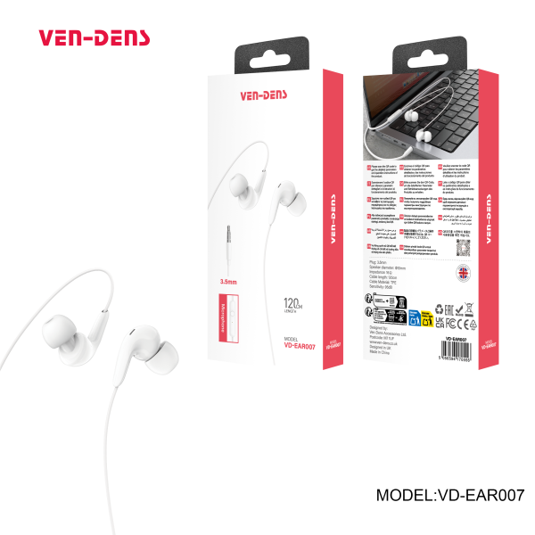 VEN-DENS Earphones Plug & play for 3.5MM jack VD-EAR007