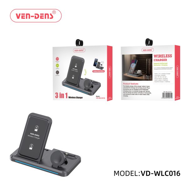 VEN-DENS Lightbox 15W 3in1 Wireless Charger VD-WLC016