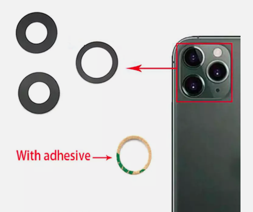 for iPhone 11 Pro Rear Camera Lens Covers with Adhesive