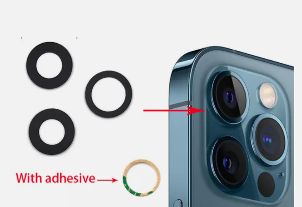 for iPhone 12 Pro Rear Camera Lens Covers with Adhesive