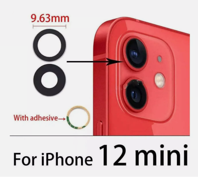 for iPhone 12 mini Rear Camera Lens Covers with Adhesive