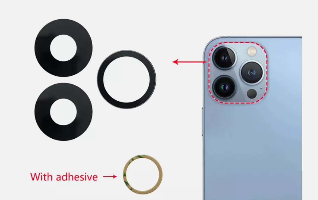 for iPhone 13 Pro Max Rear Camera Lens Covers with Adhesive