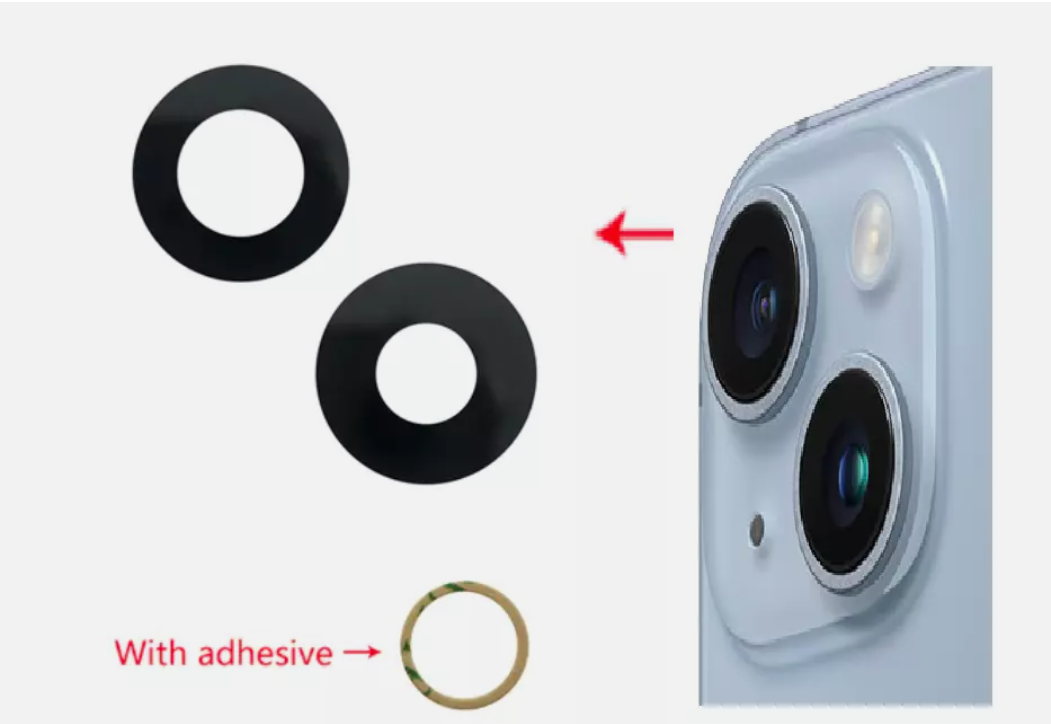 for iPhone 14 Plus Rear Camera Lens Covers with Adhesive
