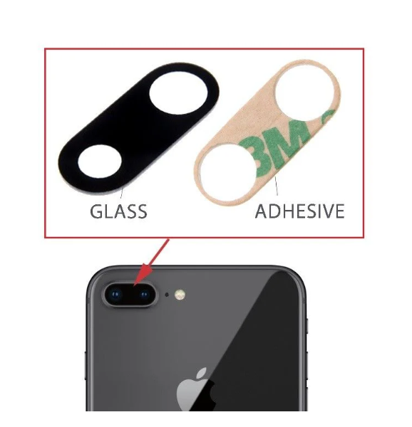 for iPhone 8 Plus Rear Camera Lens Covers with Adhesive