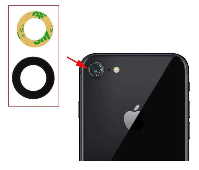 for iPhone 8 Rear Camera Lens Covers with Adhesive