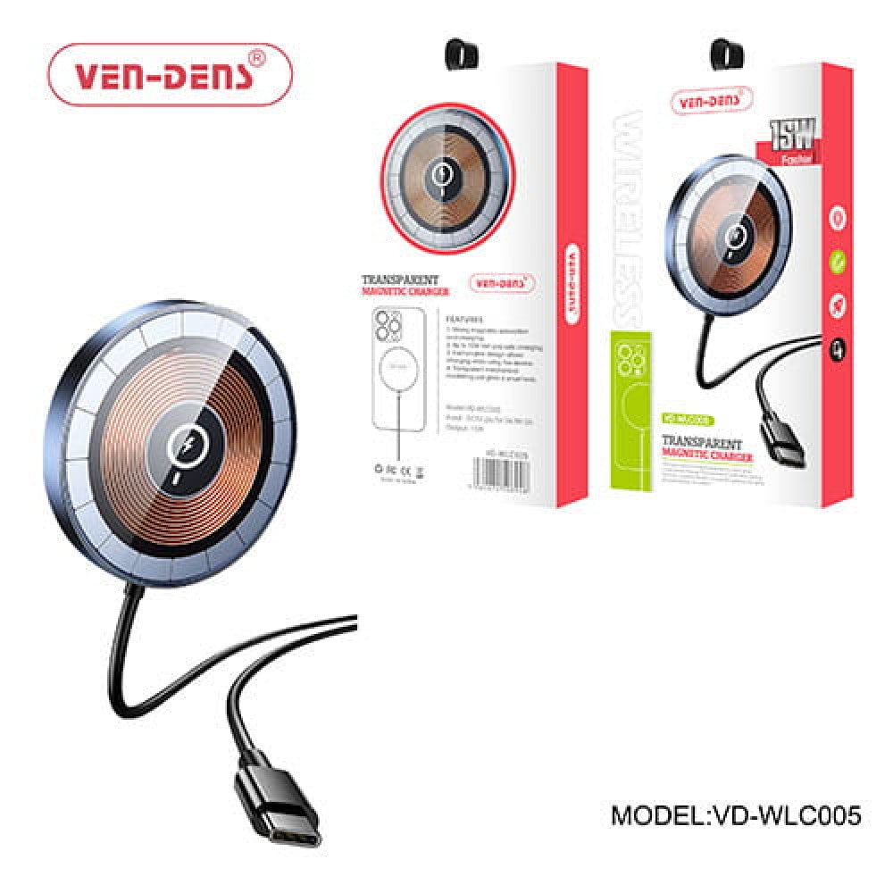 VEN-DENS Wireless Transparent Magnetic Charger VD-WLC005