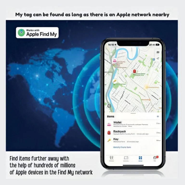 Micflip Apple MFi Certified Find My Device 2-in-1 Magnetic Gas Tag Wallet Open