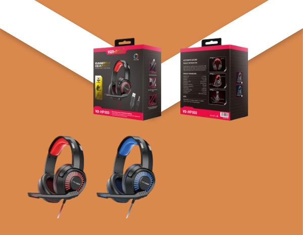 VEN-DENS VD-HP003 Gaming Headset Stereo High Power Bass Red