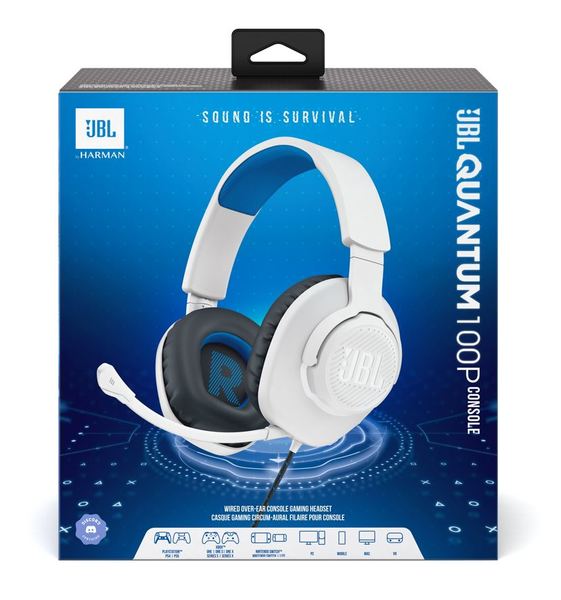 JBL Quantum 100P Console Gaming Headphone White