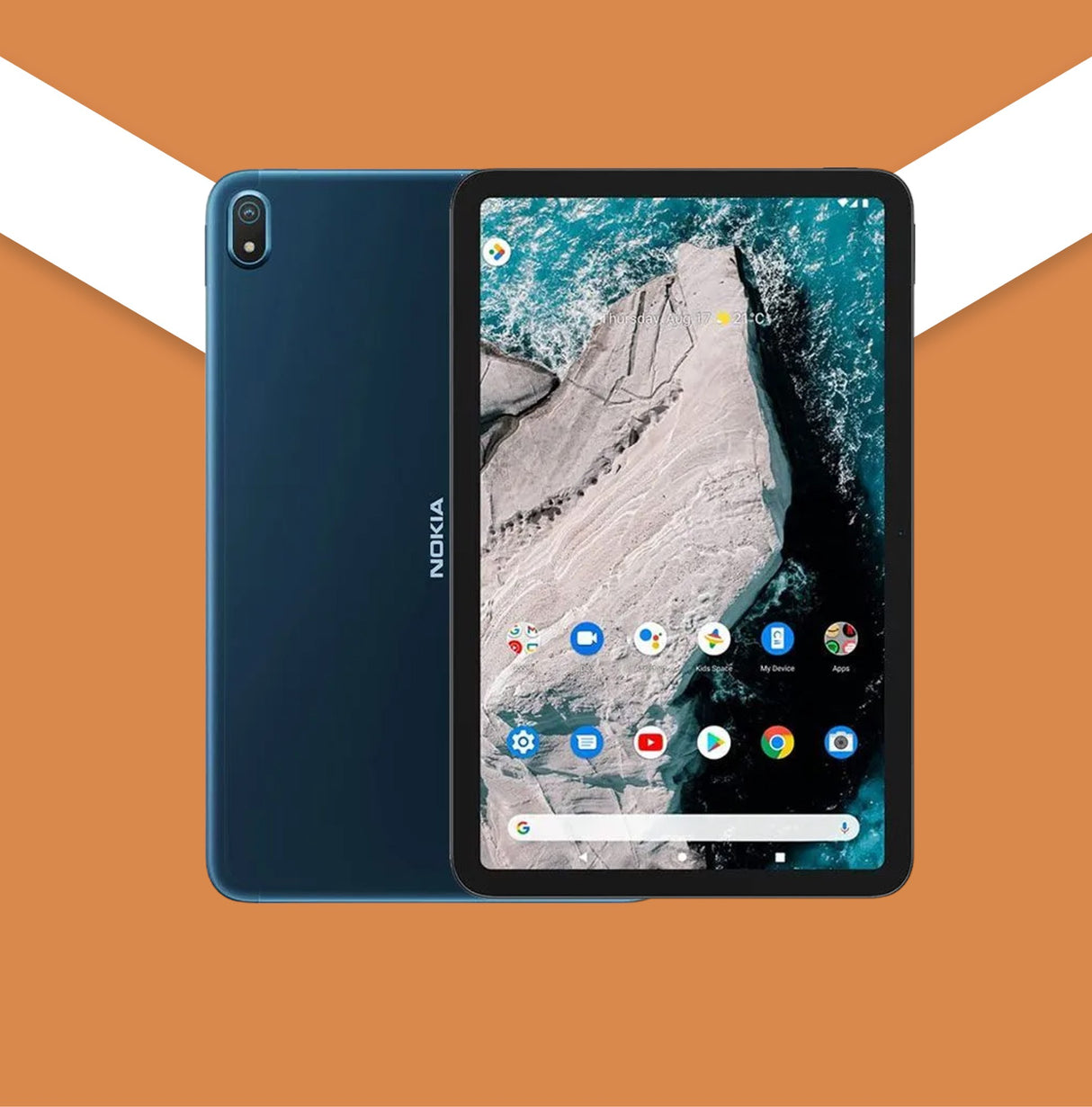 Nokia T20 Ocean Blue, Android 11 WiFi Tablet, 10.36" Screen, 4GB + 64GB, 8MP + 5MP Camera, 8200mAh Battery, Stereo Speakers with OZO Playback, Dual Microphones, Metal Body