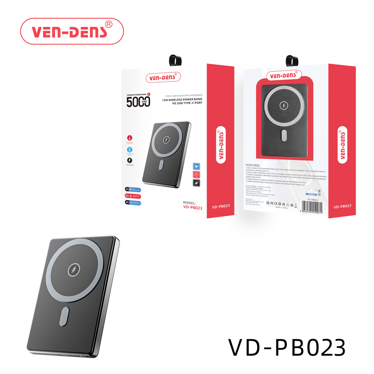 VEN-DENS Power Bank Wireless