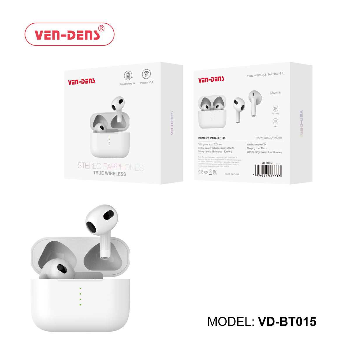 Ven-Dens VD-BT015 True Wireless Earbuds