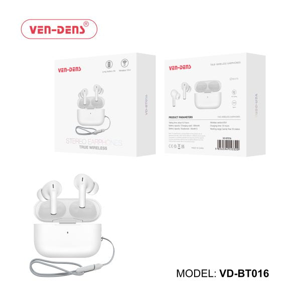 Ven-Dens VD-BT016 True Wireless Stereo Earphones Bluetooth 5.4 Earbuds