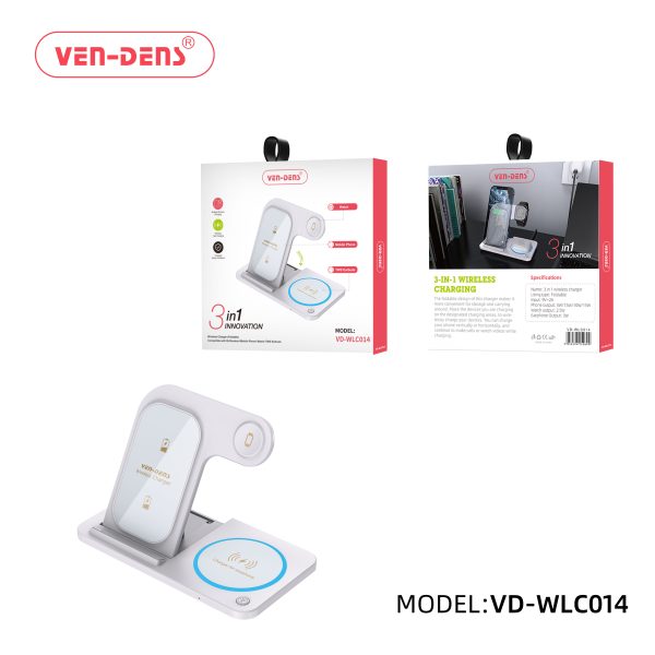 VEN-DENS 15W 3in1 Innovation Foldable Wireless Charger VD-WLC014