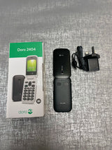 Brand New Irish Doro 2404 Flip Button Phone Black