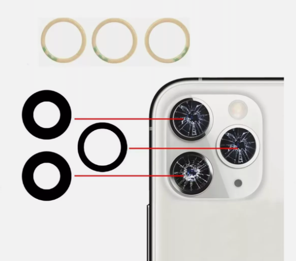 for iPhone 11 Pro Max Rear Camera Lens Covers with Adhesive