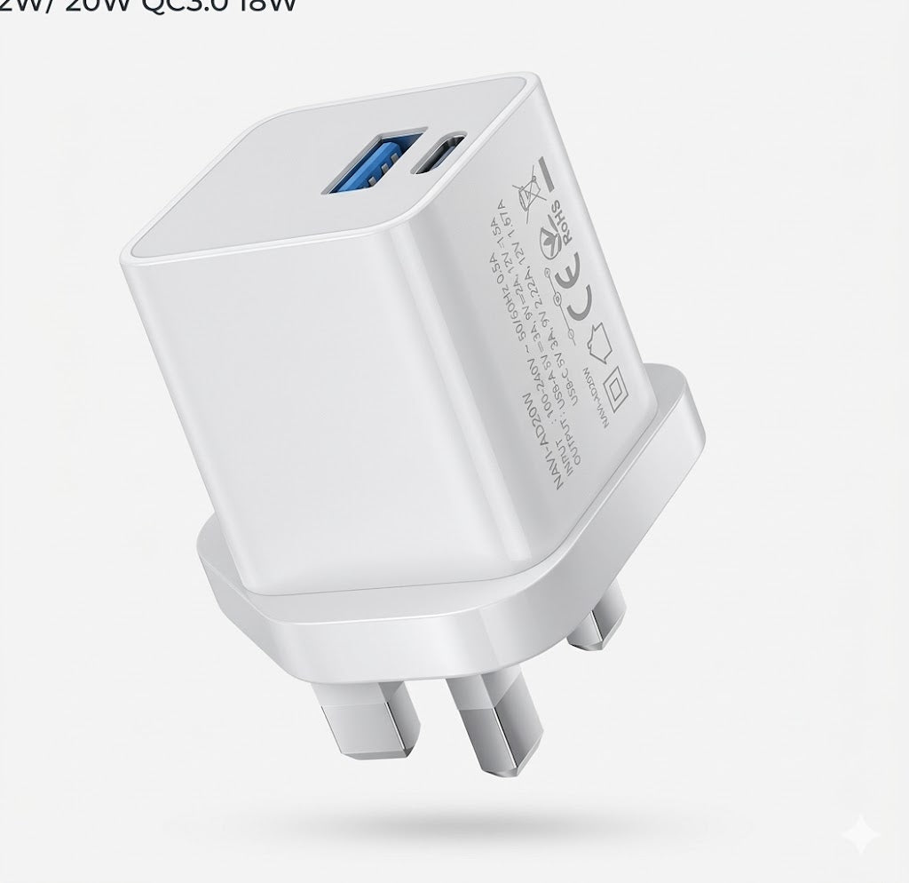 USB C Charger 36W GaN Fast Charger 3-Port PD Charger UK