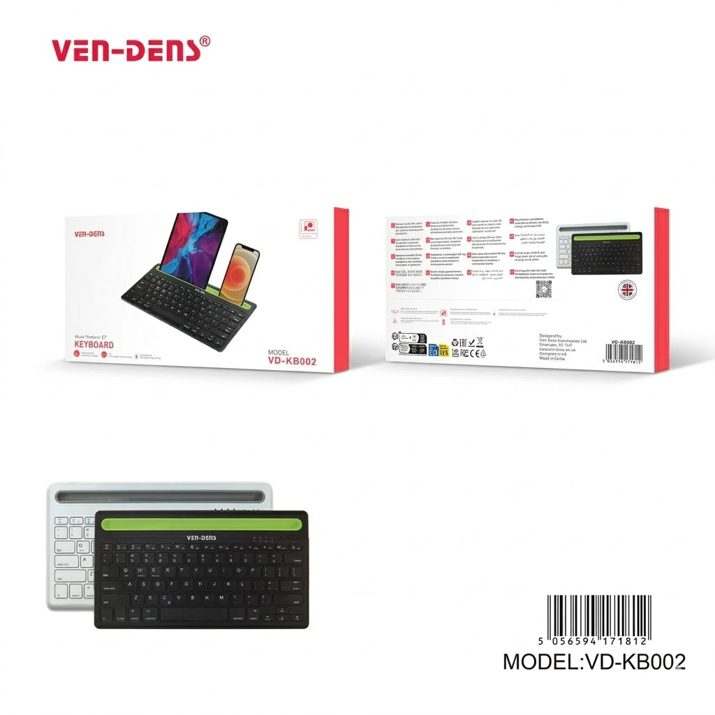 VEN-DENS Universal Ergonomic Keyboard folding wireless keyboard for game/office VD-KB002